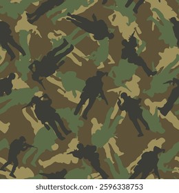 
camouflage pattern vector seamless illustration, military background