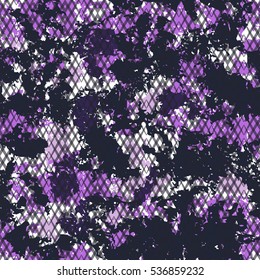 Camouflage pattern violet black gray military background. Abstract pattern.