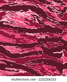 
Camouflage pink red vector seamless pattern on textile