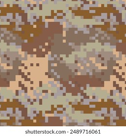 Camouflage pixel pattern for hunting. Military texture. Abstract army background for cloths