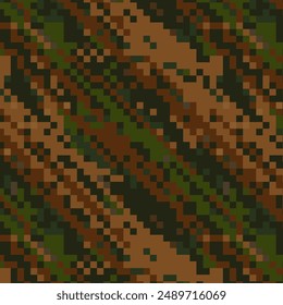 Camouflage pixel pattern for hunting. Military texture. Abstract army background for cloths