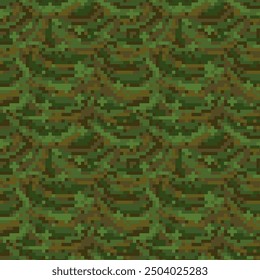 Camouflage pixel pattern for hunting. Military texture. Abstract army background for cloths