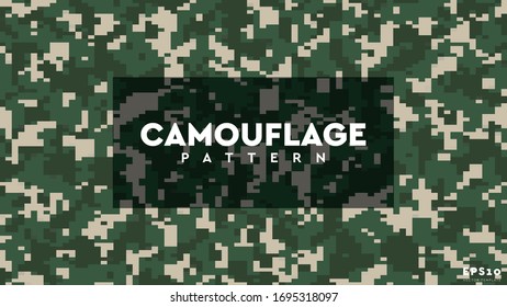 Camouflage Pixel Pattern Texture Background