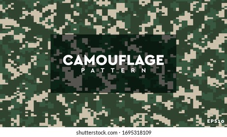 Camouflage Pixel Pattern Texture Background