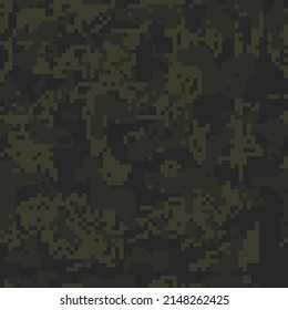 
Camouflage pixel seamless military pattern, digital background. Ornament