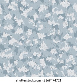Camouflage Print Silver Seamless Modern Vector Design. Gray Camouflage Seamless Pattern. Grayscale Seamless Military Vector Backdrop. Light Repeated Soldier Graphic Wallpaper.