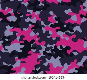 
Camouflage purple pattern, classic seamless pattern. Fashion