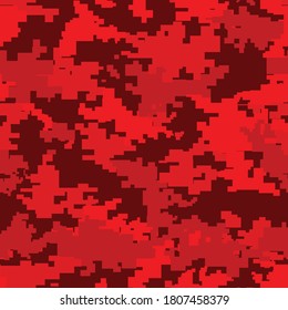
Camouflage red seamless pattern. Print on fabric and textile. Vector