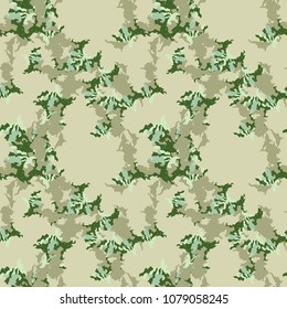 Camouflage repeat seamless pattern. Light green background with green, mint, olive dots. Vector illustration, backdrop, wallpaper, cloth print