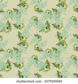 Camouflage repeat seamless pattern. Light green background with mint and green dots. Vector illustration, backdrop, wallpaper, cloth print