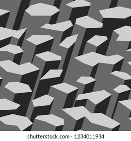 Camouflage rock texture seamless pattern. Abstract modern military and hunting endless background. Vector illustration.