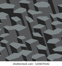Camouflage rock texture seamless pattern. Abstract modern military and hunting endless background. Vector illustration.