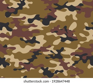 Camouflage sand military pattern, trendy modern background, vector print illustration. EPS