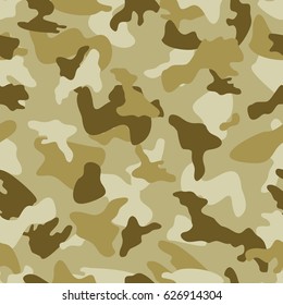 Camouflage seamless color pattern. Army camo clothing background. Vector illustration.