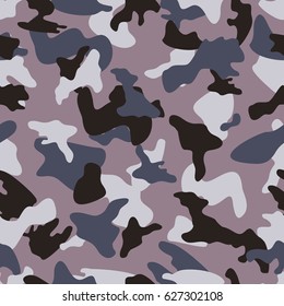 Camouflage seamless color pattern. Army camo clothing background. Vector illustration.
