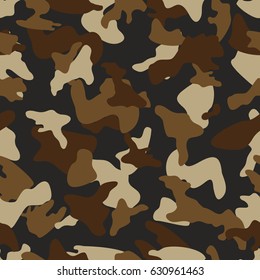 Camouflage seamless color pattern. Army camo clothing background. Vector illustration.