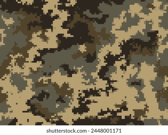 
Camouflage seamless digital pattern, pixel texture, army fashion background, urban print