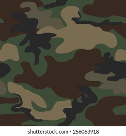 Camouflage seamless four color woodland pattern