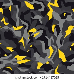 Camouflage seamless geometric pattern. Abstract racing camo from figures. For printing on vinyl and decal. Vector illustration