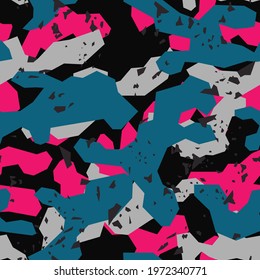 Camouflage seamless geometric pattern. Abstract military camo modern. Print on fabric on textiles. Vector illustration