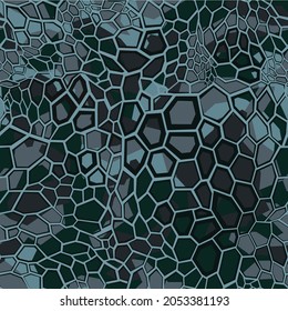 Camouflage seamless geometric pattern. Abstract camo made from hexagonal elements. Print on fabric on textiles, for hunting and fishing. Vector