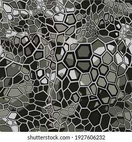 Camouflage seamless geometric pattern gray. Camo made of hexagonal elements. Print on fabric on textiles. Vector