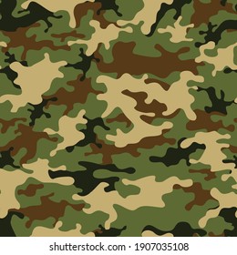 Camouflage seamless pattern. Abstract background for printing from spots. Vector illustration