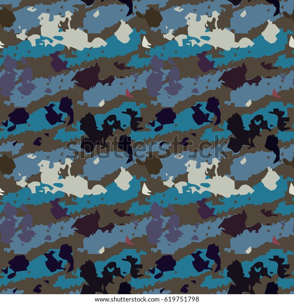 Camouflage Seamless Pattern Abstract Background Random Stock Vector