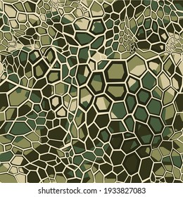 Camouflage seamless pattern. Abstract camo from hexagonal elements. Modern texture. Print on fabric on clothes. Vector illustration