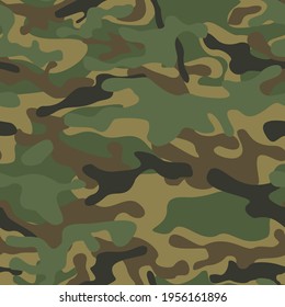 Camouflage seamless pattern. Abstract camo from spots. Military texture. Print on fabric on textiles. Vector