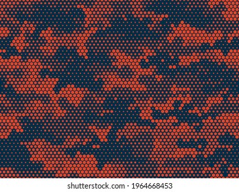 Camouflage seamless pattern. Abstract camo from hexagonal elements. Endless military texture. Print on fabric and textiles. Vector illustration.