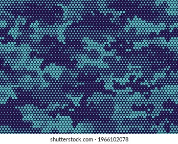 Camouflage seamless pattern. Abstract camo from hexagonal elements. Endless military texture. Print on fabric and textiles. Vector illustration.