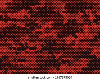Patrón sin fisuras de camuflaje. Resumen de camo de elementos hexagonales. Una textura militar sin fin. Impresión sobre tejidos y textiles. Ilustración vectorial.