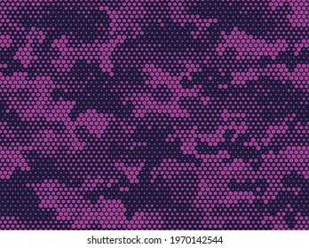 Camouflage seamless pattern. Abstract camo from hexagonal elements. Endless military texture. Print on fabric and textiles. Vector illustration.