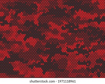 Camouflage seamless pattern. Abstract camo from hexagonal elements. Endless military texture. Print on fabric and textiles. Vector illustration.