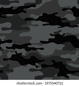 Camouflage seamless pattern. Abstract camo from spots. Military texture. Modern print for fabric and clothing. Vector illustration