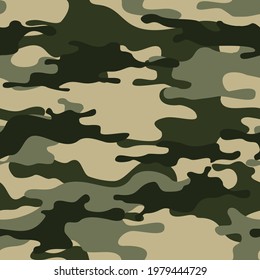 Camouflage seamless pattern. Abstract camo from spots. Military texture. Modern print for fabric and clothing. Vector illustration