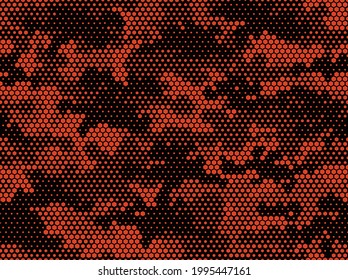 Patrón sin fisuras de camuflaje. Resumen de camo de elementos hexagonales. Textura militar. Impresión sobre tela y ropa. Vector