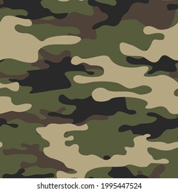 Camouflage seamless pattern. Abstract camo. Print on fabric on textiles. Vector illustration