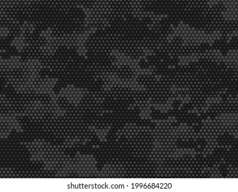 Camouflage seamless pattern. Abstract camo from hexagonal elements. Military texture. Print on fabric and clothing. Vector