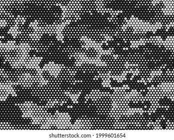 Camouflage seamless pattern. Abstract camo from hexagonal elements. Military texture. Print on fabric and clothing. Vector
