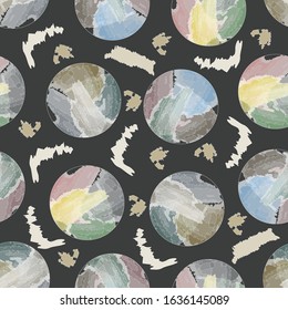 camouflage seamless pattern and abstract circle vector