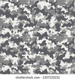 Camouflage Seamless Pattern - Abstract design of camouflage in gray colors
