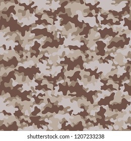 Camouflage Seamless Pattern - Abstract design of camouflage in brown colors