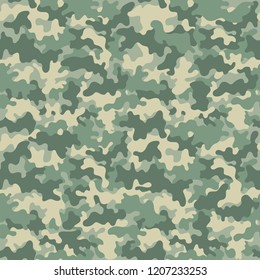 Camouflage Seamless Pattern - Abstract design of camouflage in green colors