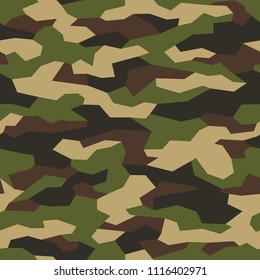 Camouflage seamless pattern. Abstract geometric military and hunting camo texture background. Vector illustration.