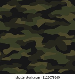 Camouflage seamless pattern. Abstract geometric military and hunting camo texture background. Vector illustration.