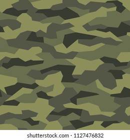 Camouflage seamless pattern. Abstract geometric military and hunting camo texture background. Vector illustration.