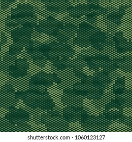 Camouflage seamless pattern. Abstract military fashion colorful urban hexagon style. Seamless pattern for army, navy, hunting, fashion cloth textile. Colorful modern style Vector honeycomb texture