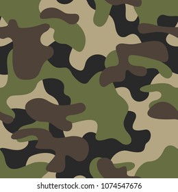 Camouflage seamless pattern. Abstract military and hunting modern texture background. Stock vector illustration.